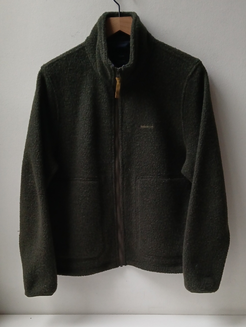 Finisterre Budock Wool Fleece Jacket Olive Green UK 14 US 10